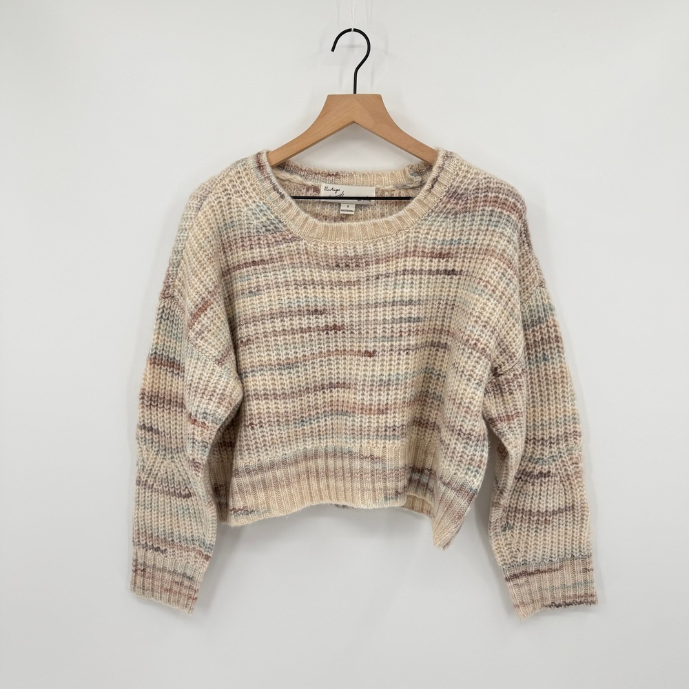 Vintage Havana NWT Cropped Chunky Crewneck Sweater Womens S Boho Oversized